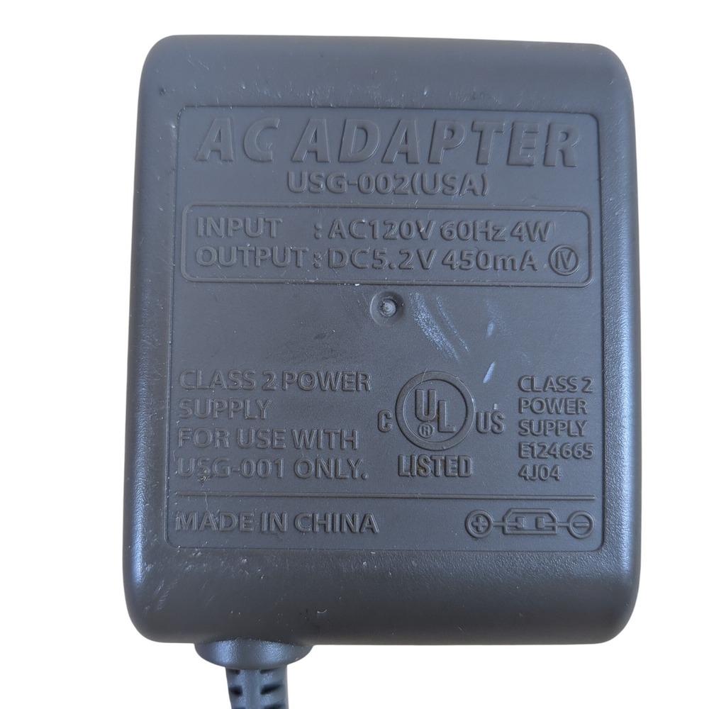 Nintendo AC Adapter USG-002 USA For DS Lite Grey Power Supply Charger USG-001